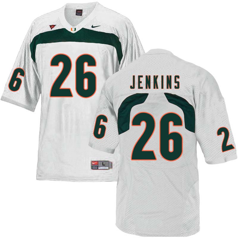 Nike Miami Hurricanes #26 Rayshawn Jenkins College Football Jerseys Sale-White - Click Image to Close